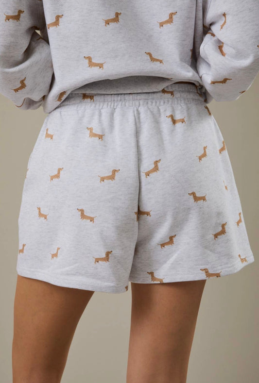 High Waist Dog Print Sweatshorts