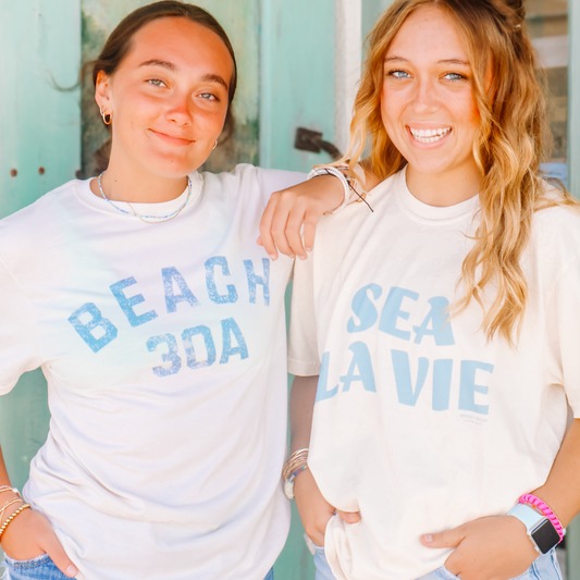 Sea La Vie Tee - Cream/Blue