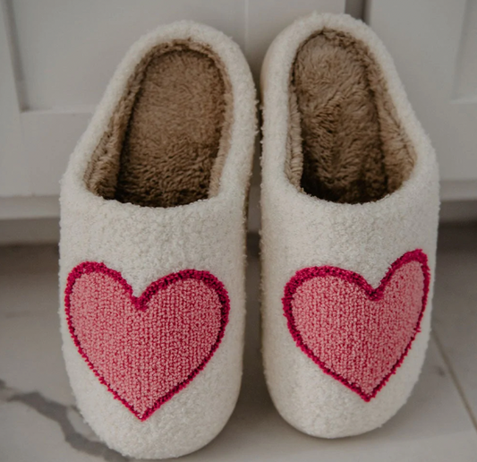 Pink Heart Slippers