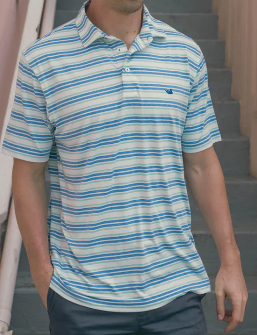 Havana Performance Polo - Zapata Stripe (Mint/Lilac)