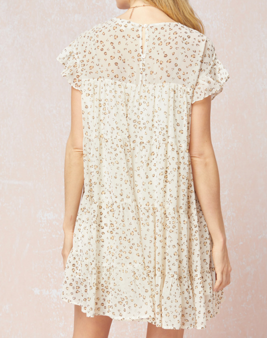 Leopard Print Ruffle Dress