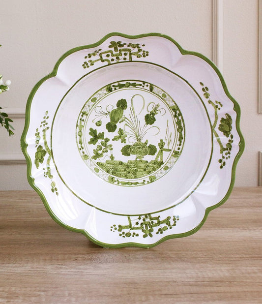 VIDA Faenza Bowl 13.5 (Green and White)