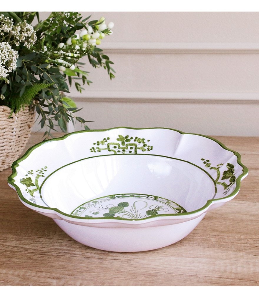 VIDA Faenza Bowl 13.5 (Green and White)