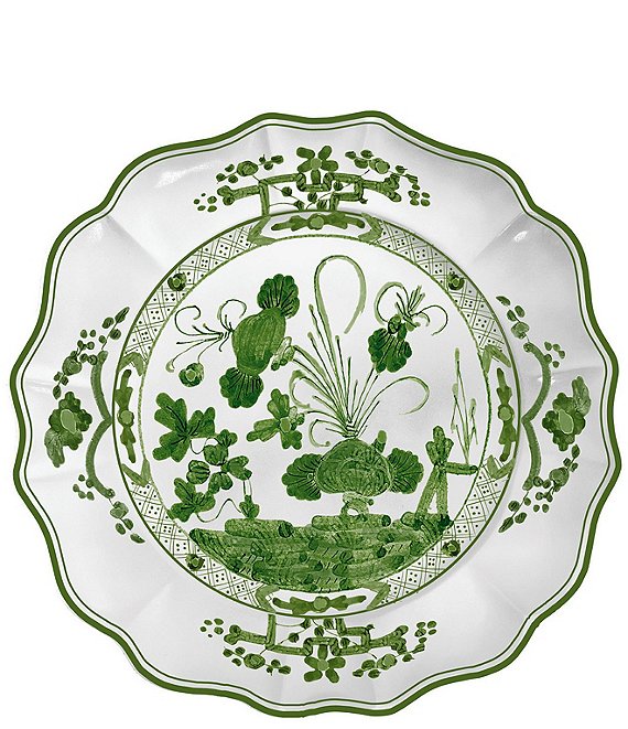 VIDA Faenza Round Platter 13 (Green and White)