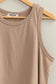 Sleeveless Tank Tee - Tan