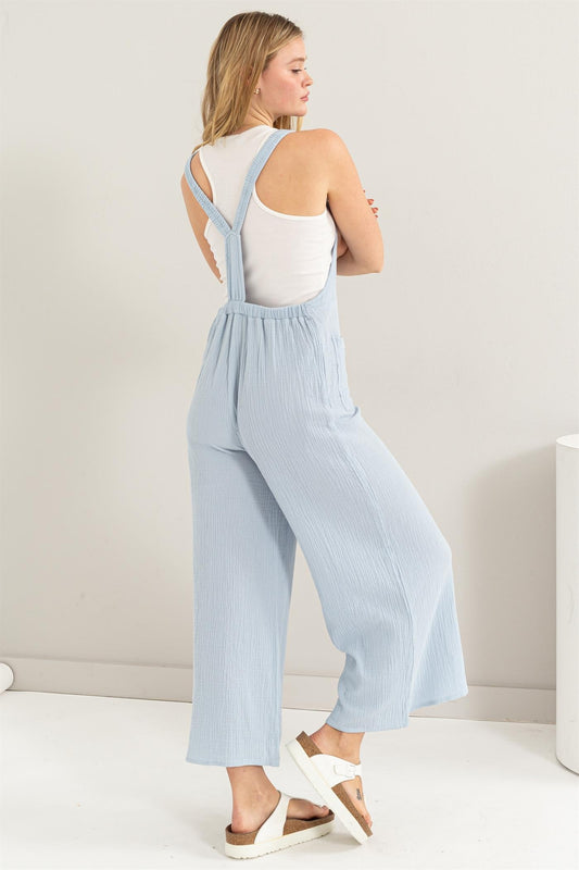 LT Blue Front Pocket Jumpsuit