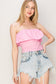 Ruffle Strapless Top (Pink)