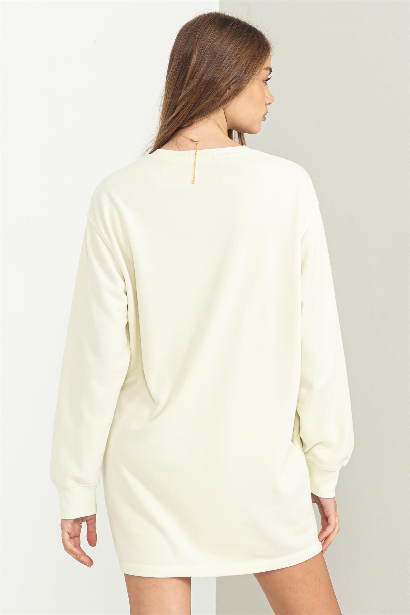 cute sweatshirt dress 13 New Ways to Wear a Dress with Sneakers