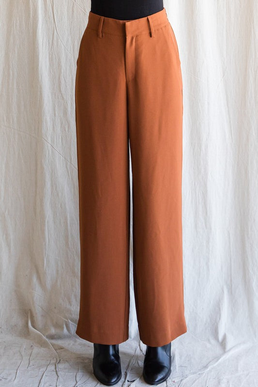 Wide Leg Slacks - Toffee