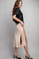 Champagne Satin Midi Skirt