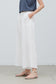 White Raw Edge Gauze Pant