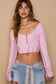 Strawberry Milk LS Ribbed Crop Top