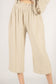 Linen Elastic Waist Band Pants - Sand