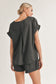 Oversized Short Sleeve Top - Black