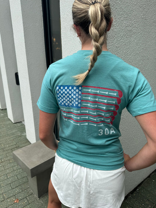 30A Golf Flag Tee - Seafoam