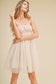 Gauze Top Babydoll Tulle Dress - Beige Cream