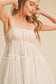 Gauze Top Babydoll Tulle Dress - Beige Cream