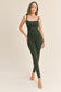 Slimming Sleeveless Rib Jumpsuit - Black