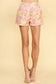 Floral Stitch Shorts - Pink