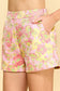 Floral Stitch Shorts - Pink