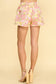 Floral Stitch Shorts - Pink