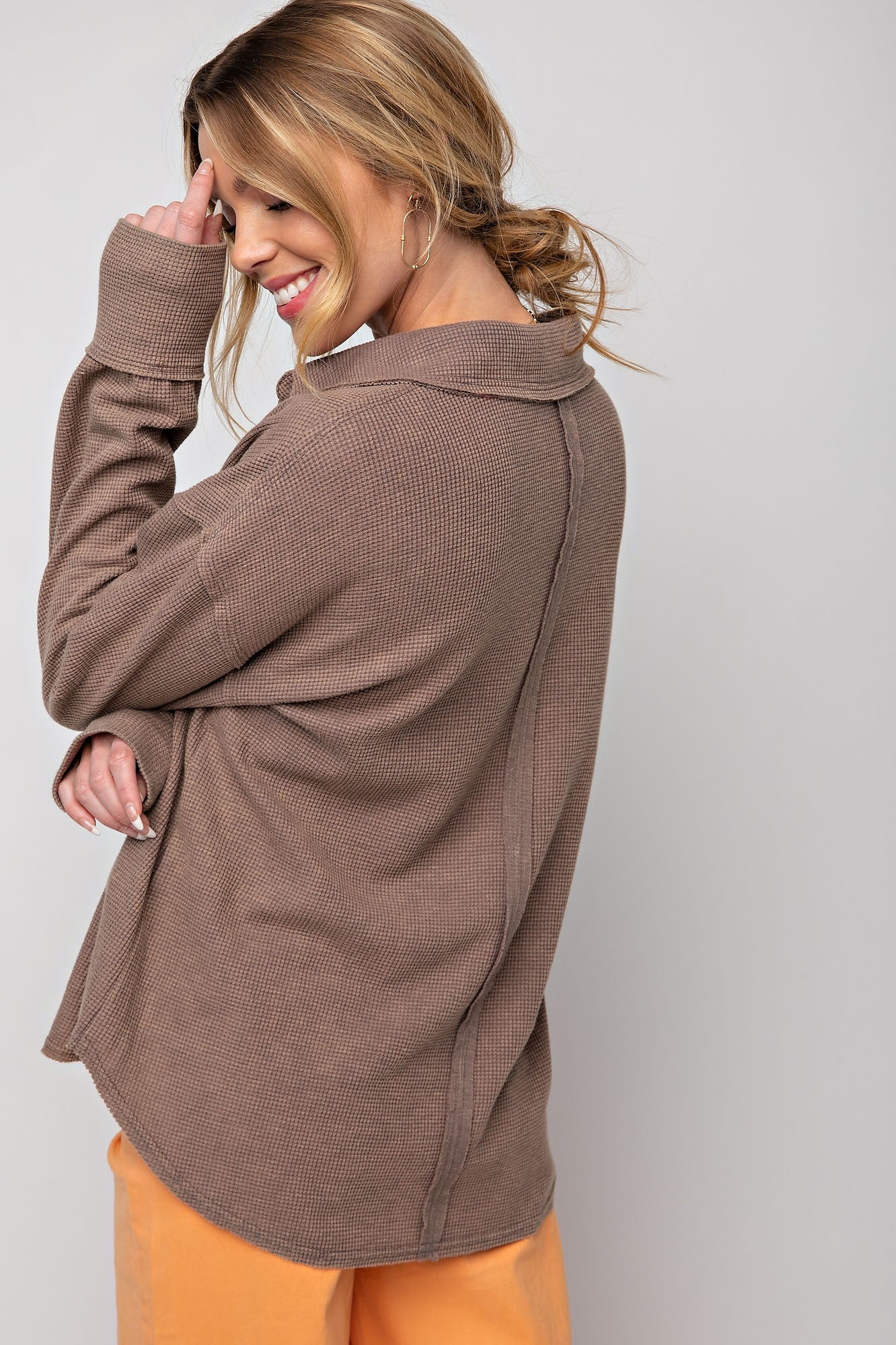 Mocha Mineral Wash Thermal Top