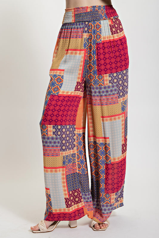 Royal Combo Patchwork Print Pant