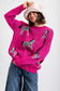 Safari Knitted Sweater With Zebra Print - Fuchsia