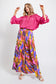 Lilac & Pink Print Wide Leg Pant