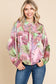 Leopards And Leaves Long Sleeve Blouse - Mauve