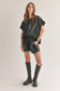 Faux Leather Shorts - Black