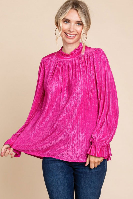 Hot Pink Crinkle Top