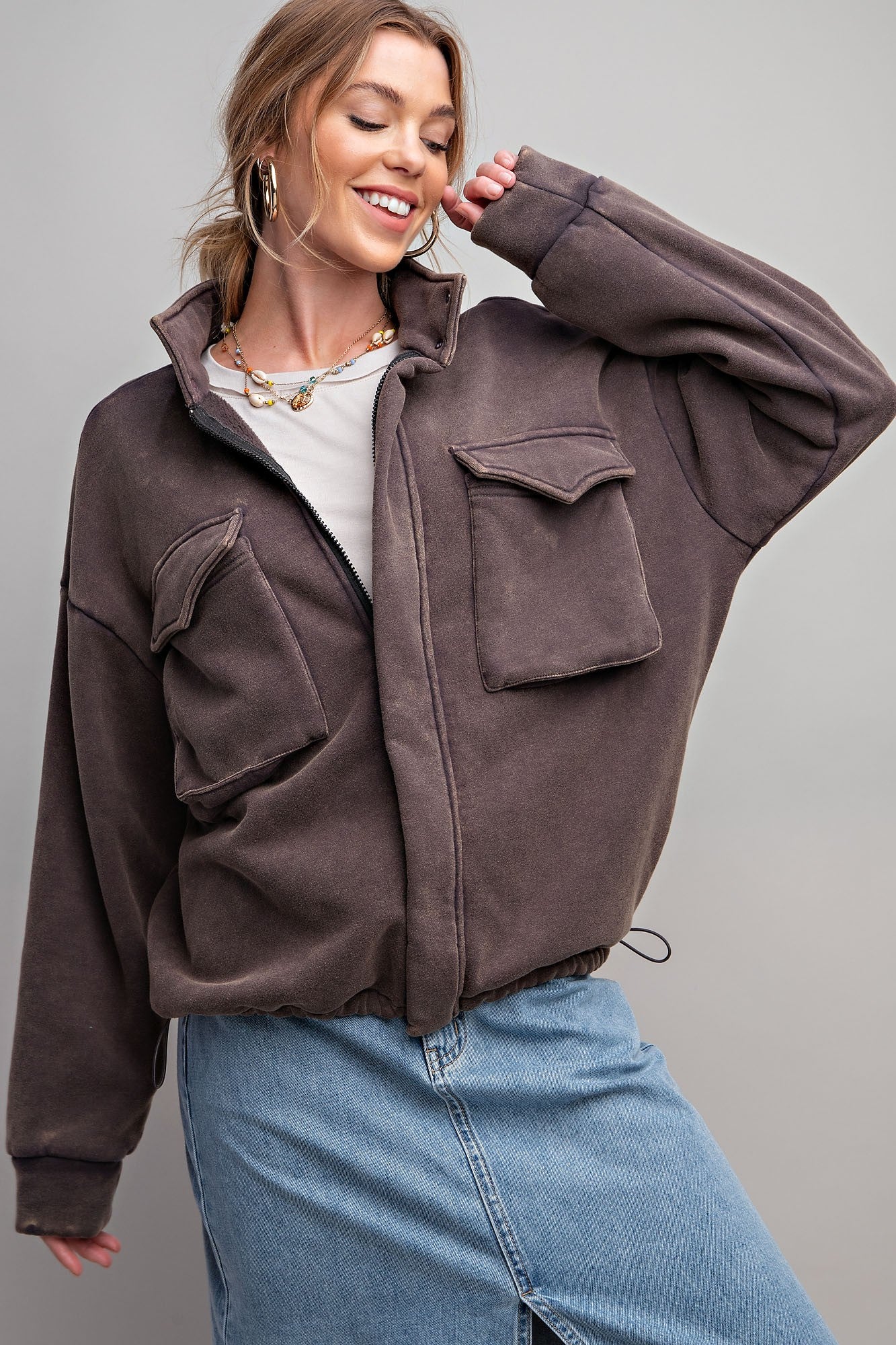 Just In Case Mineral Wash Shacket