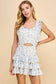 Peek A Boo Waist Floral Dress - Cream