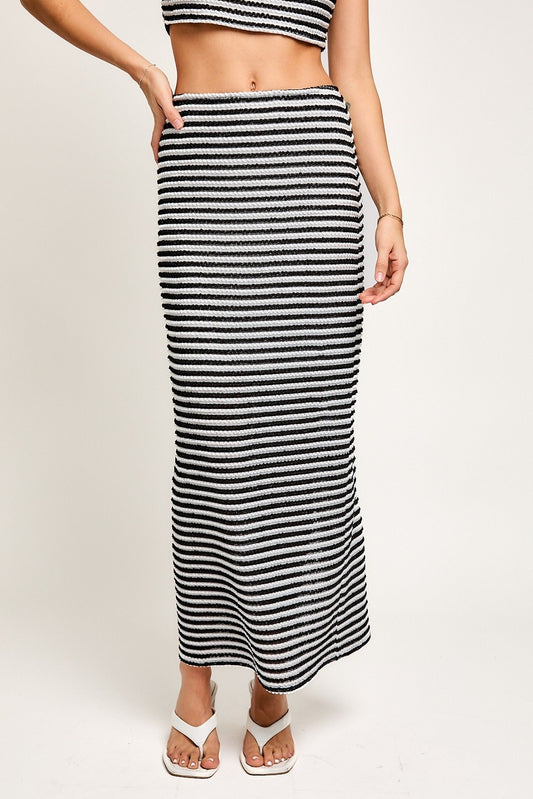 Black/White Stripe Maxi Skirt
