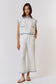 Ivory/Sky Blue Elastic Waist Pants