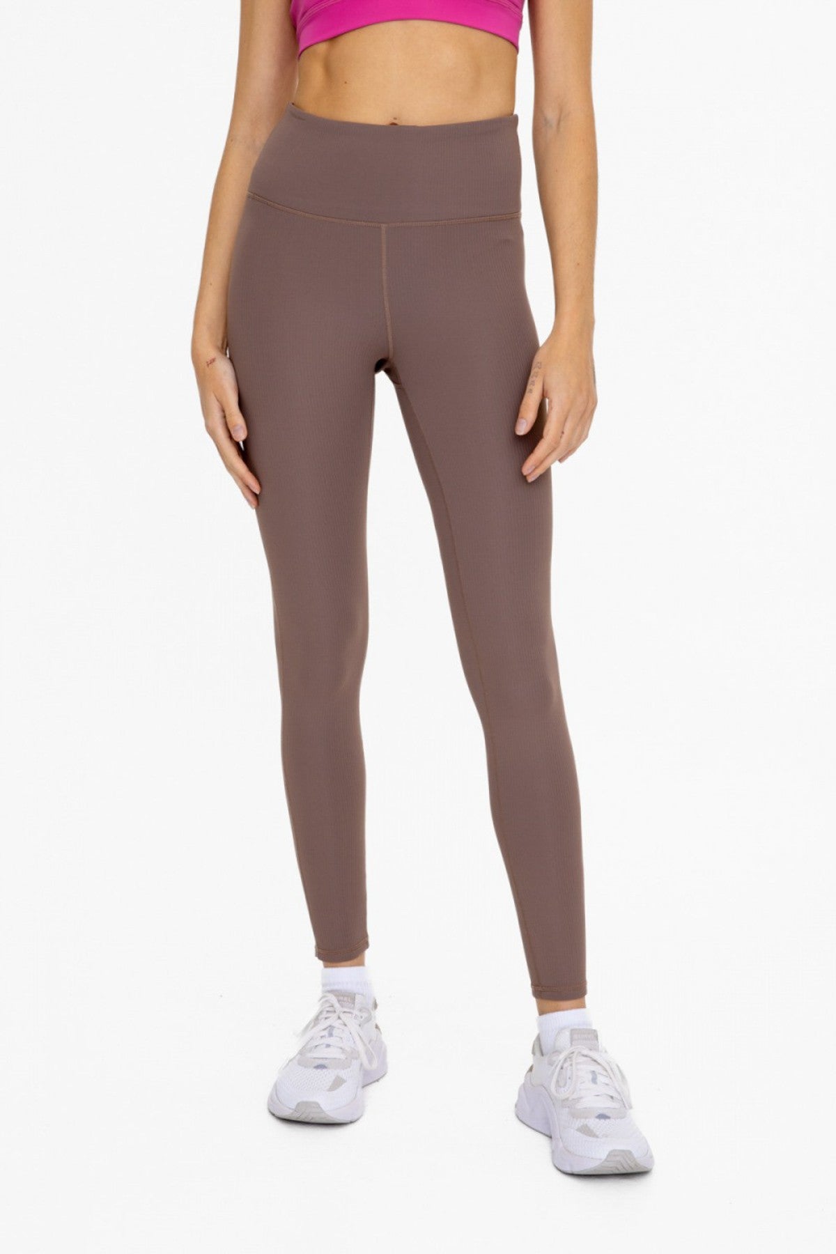 Deep Taupe Jacquard Ribbed Leggings