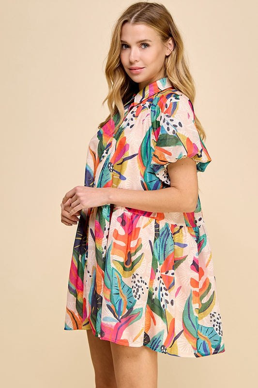 Tropical Print Dress