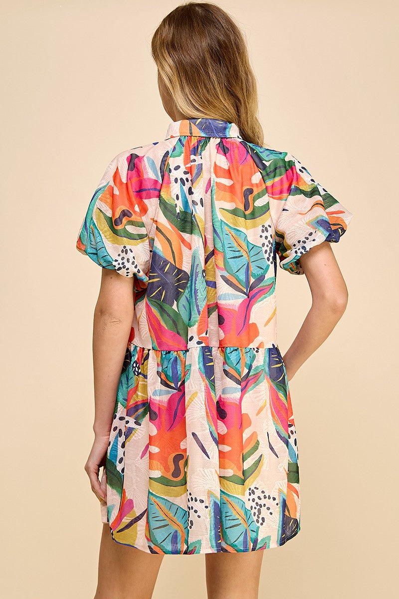 Tropical Print Dress