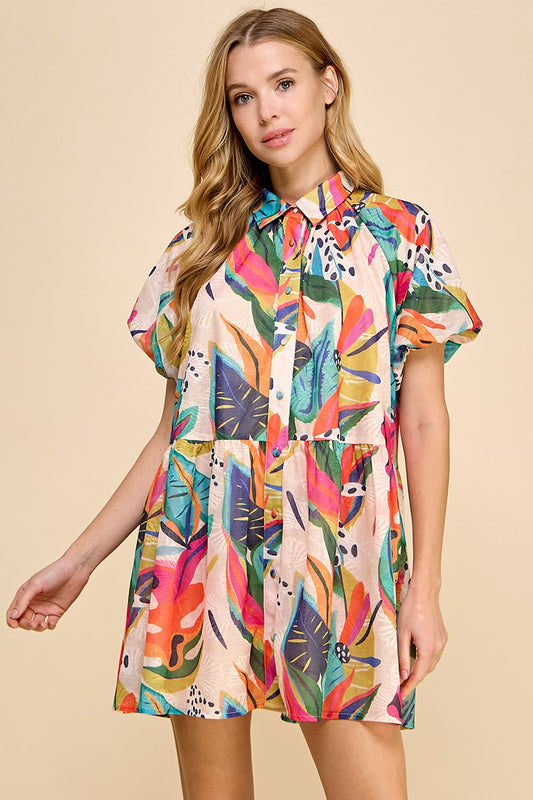 Tropical Print Dress