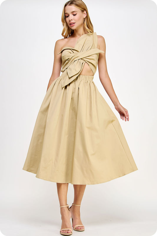 Knot Twist Dress (Ecru)