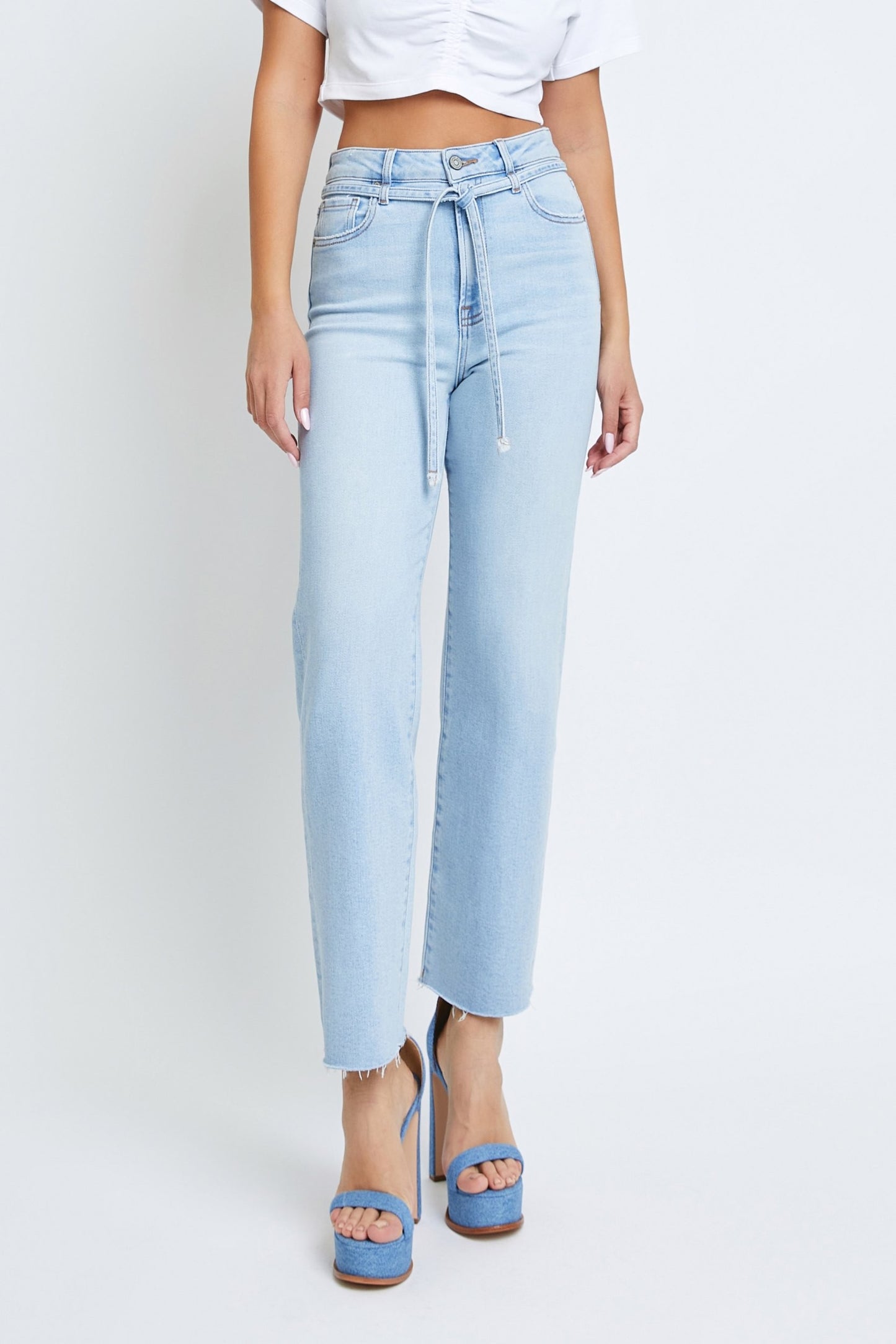 Denim Tie Belt Pant