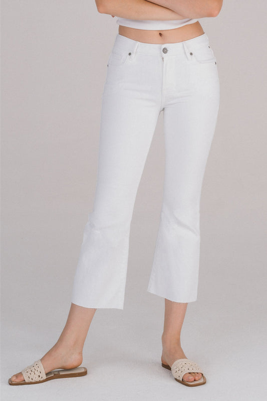 White Fray Edge Crop Pant