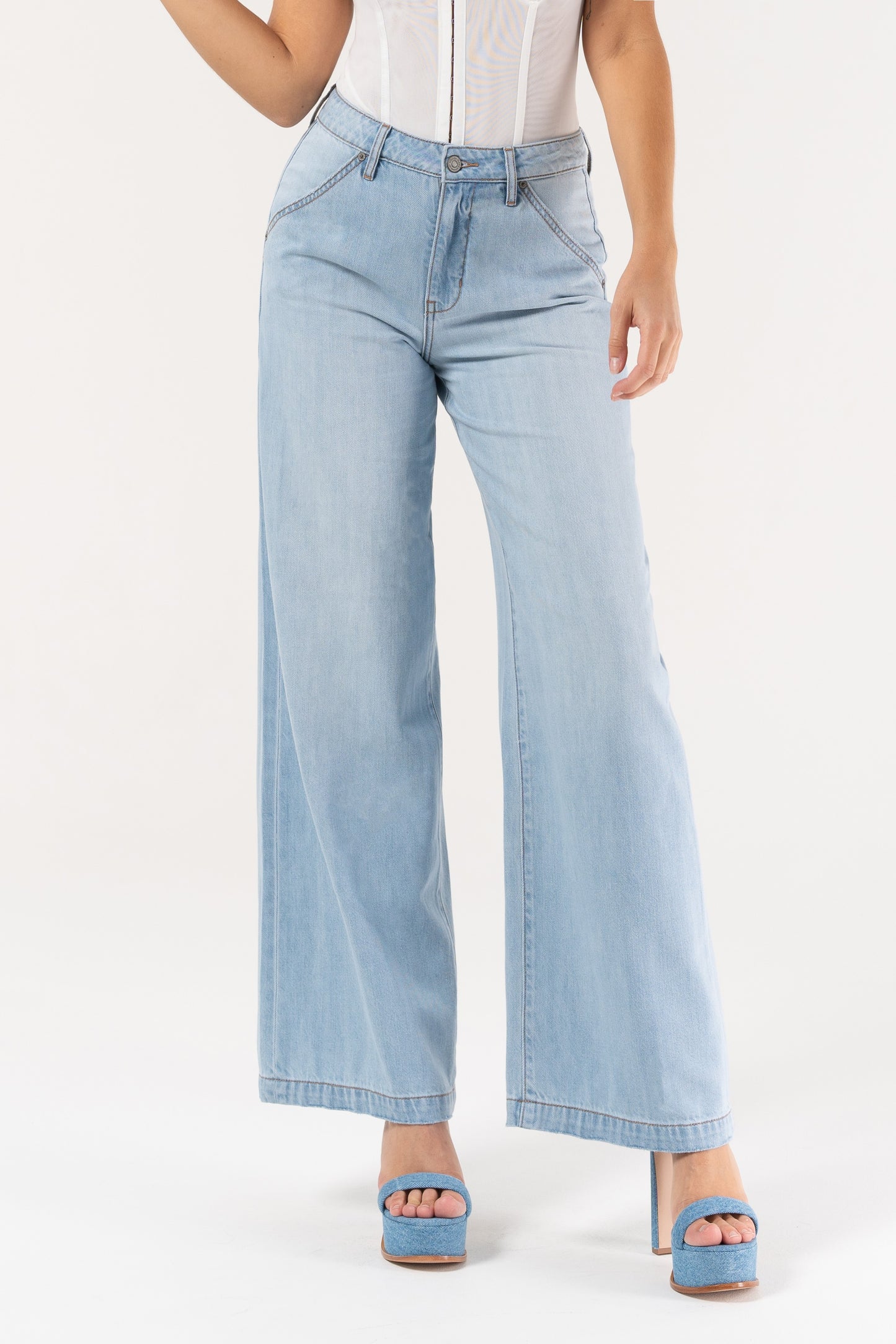 LT Blue Denim Wide Leg Pant