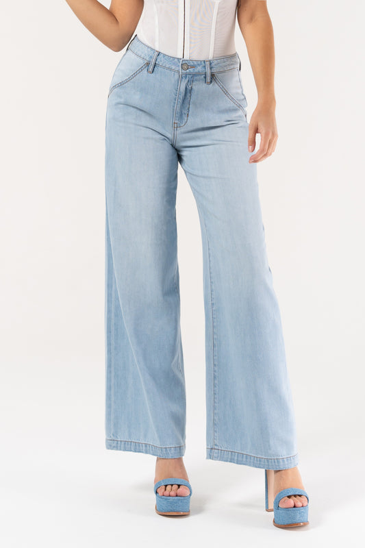 LT Blue Denim Wide Leg Pant