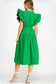 Flutter Sleeve Peplum Dress (Emerald)