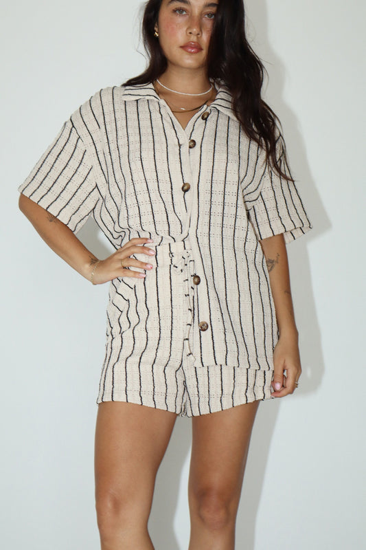 Tan Stripe Short