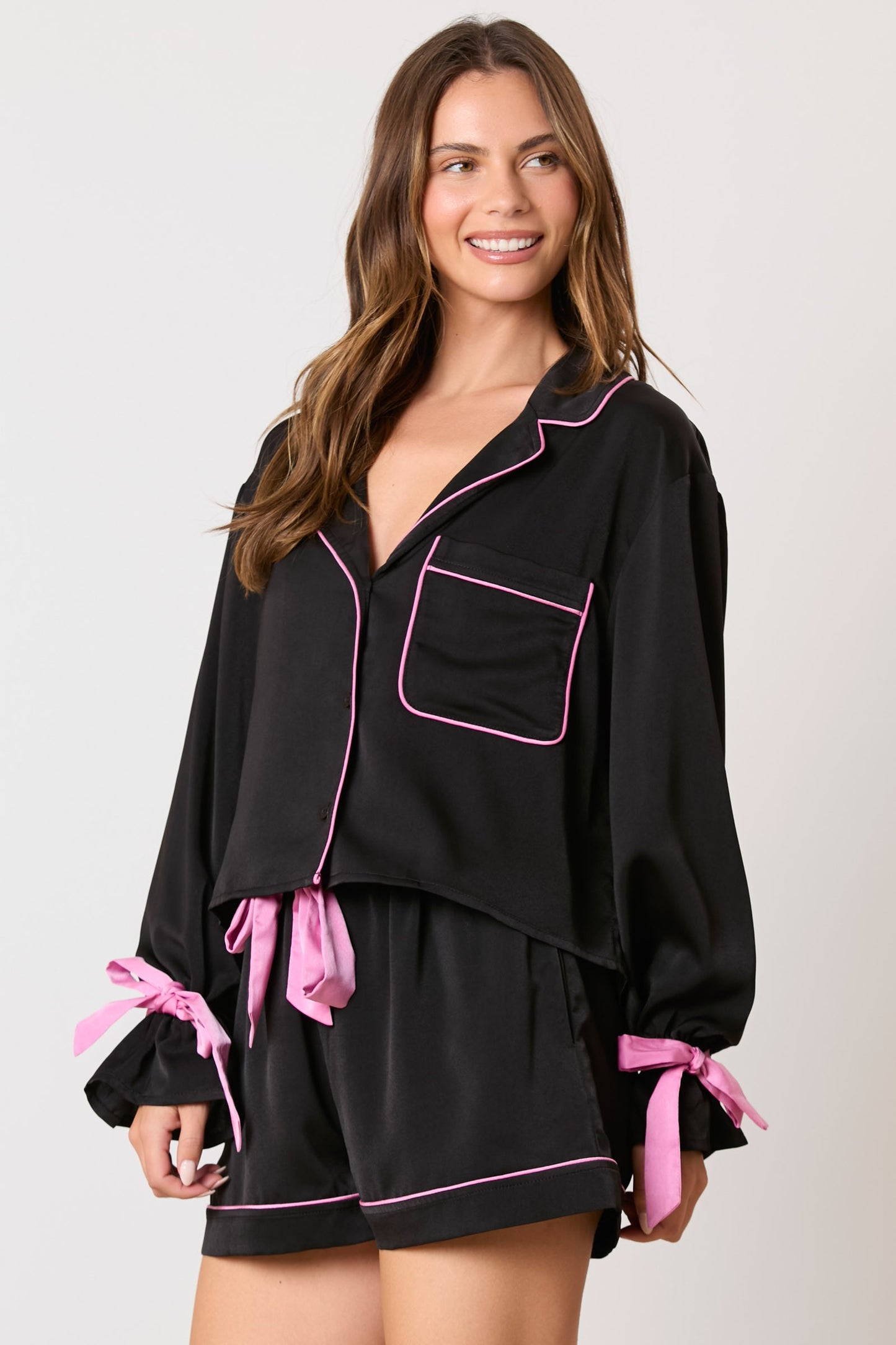 Black w/Pink Ribbon Pajama Set