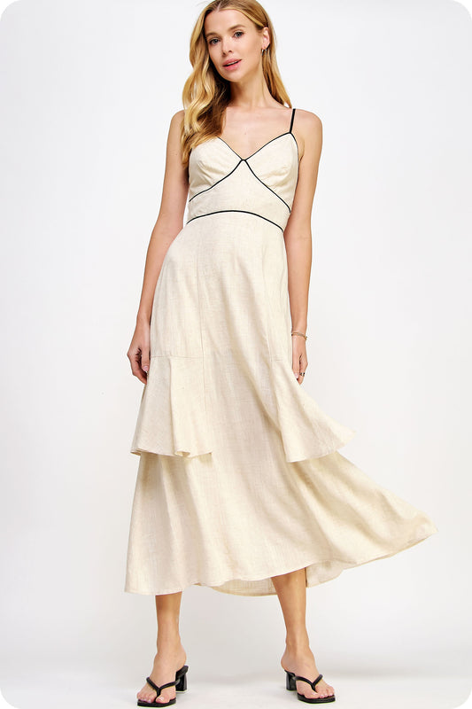 Sleeveless Linen Maxi Dress (Oatmeal)