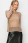 Long Sleeve Open Knit Top - Tan